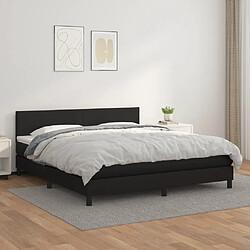 Maison Chic Lit Adulte - Lit simple Lit à sommier tapissier avec matelas moelleux - Meuble de Chambre - Noir 180x200 cm Similicuir -MN17608