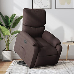 vidaXL Fauteuil inclinable marron foncé tissu