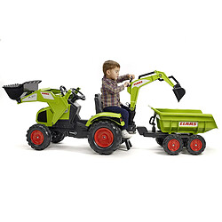 FALK Tracteur a pedales CLAAS Axos 330 avec remorque Maxi - 1010W