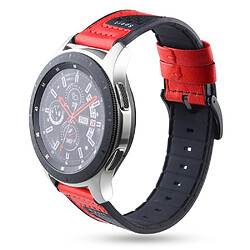 Bracelet en silicone 22mm enduit de fibre de carbone rouge pour votre Huawei Watch GT2/Galaxy Watch 46mm