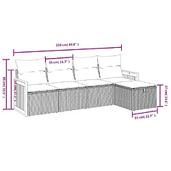 Avis Maison Chic Ensemble de 5 Tables et chaises d'extérieur avec coussins,Salon de jardin noir résine tressée -GKD120641