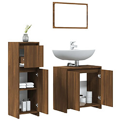 Avis vidaXL Ensemble de meubles de salle de bain 3 pcs Chêne marron