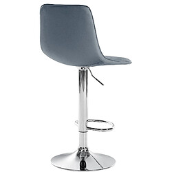 Avis Decoshop26 Tabouret de bar chaise haute x1 avec repose-pieds incurvé en PVC gris structure métallique chromé 10_0005120