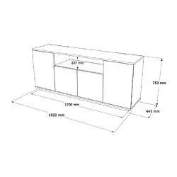 Acheter Vente-Unique Buffet avec 4 portes et 1 étagère - Anthracite et naturel - LOTULA