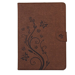 Wewoo Housse Étui brun pour Samsung Galaxy Tab A 8.0 / T350 fleurs pressées motif de papillon flip horizontal en cuir PU avec boucle magnétique et titulaire fentes cartes porte-monnaie