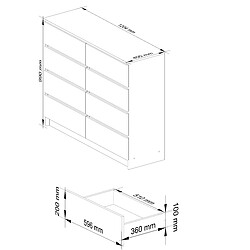 Avis AKORD Commode corps Chêne Sonoma, façade Chêne Sonoma 120x99x40 cm