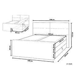 Avis Beliani Lit boxspring en tissu 180 x 200 cm gris clair ARISTOCRAT