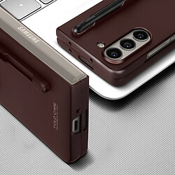 Avis Avizar Coque pour Samsung Galaxy Z Fold 5 Rigide Porte stylet Classic Cover Marron