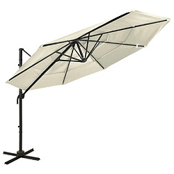 vidaXL Parasol de jardin à 4 niveaux avec mât en aluminium sable