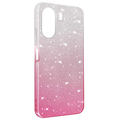 Avizar Coque pour Xiaomi Redmi 13C Paillette Silicone Semi-rigide Fin Blanc / Rose