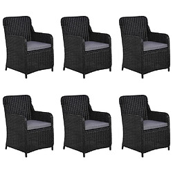 Acheter vidaXL Ensemble à manger de jardin 7 pcs Noir