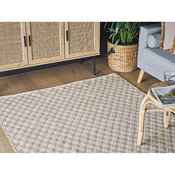 Acheter Beliani Tapis beige 140 x 200 cm motif à carreaux AKBEZ