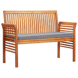 Maison Chic Banc de jardin 2 places | Banquette de jardin | Chaise Relax avec coussin 120cm Bois d'acacia massif -MN82210