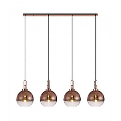 Luminaire Center Suspension 4 ampoules Cuivre