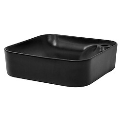 ML DESIGN MODERN LIVING Lavabo en céramique noir mat vasque à poser pour salle de bain 430x430x120 mm