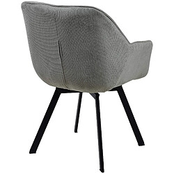 Acheter Decoshop26 Chaise de salle à manger assise pivotante confortable en velours côtelé gris et métal noir 10_0002037