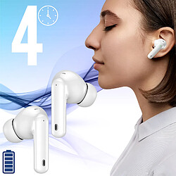 Riversong Écouteurs Bluetooth Intra-auriculaires Réduction de Bruit Airfly L8 Blanc pas cher