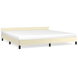 Maison Chic Lit adulte - Cadre Structure de lit avec tête de lit Contemporain Crème 200x200 cm Similicuir -MN21932