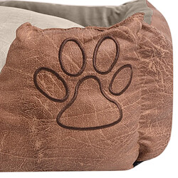 Helloshop26 Lit pour chiens avec coussin cuir PU - XXL - Beige