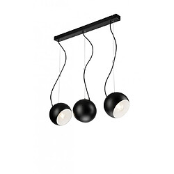 Lumière Suspension Inez Acier Noir 3 ampoules 70cm