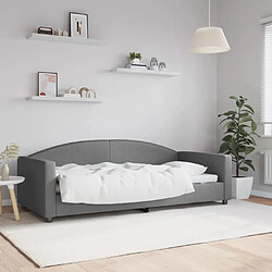 vidaXL Lit de repos sans matelas gris foncé 90x200 cm tissu