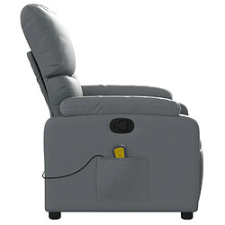 Acheter vidaXL Fauteuil de massage inclinable Gris Similicuir