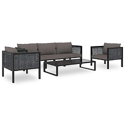 Maison Chic Salon de jardin 6 pcs + coussins - Mobilier/Meubles de jardin - Table et chaises d'extérieur Résine tressée Anthracite -MN99026