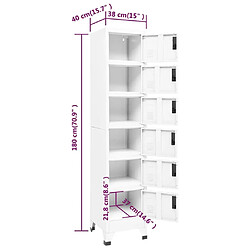 vidaXL Armoire à casiers Blanc 38x40x180 cm Acier pas cher