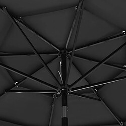 Maison Chic Parasol Jardin | Parasol à 3 niveaux avec mat en aluminium Anthracite 3 m - GKD92092 pas cher