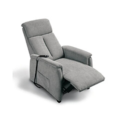 SPAZIO RELAX Fauteuil Relaxation Asia 78 cm 2 moteurs tissu marvel gris