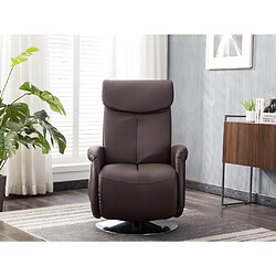 Vente-Unique Fauteuil massant KOSTAS en simili - Marron