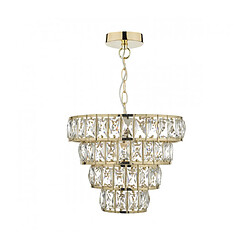 Luminaire Center Suspension Cerys Cristal,or poli 1 ampoule 30cm