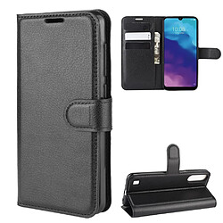 Etui en PU litchi avec support noir pour votre ZTE A7(2020)