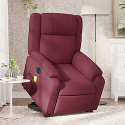 vidaXL Fauteuil inclinable de massage électrique Rouge bordeaux Tissu