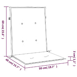 vidaXL Coussins de chaise de jardin à dossier bas lot de 6 rouge pas cher