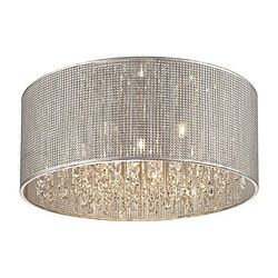 Luminaire Center Plafonnier Argent BRIGHTON 7 Lumières Coloris : Argent Matèriau : Métal et Cristal Hauteur en Cm : 21 Largeur en Cm : 55 Profondeur en Cm : 55 Poids en Kilos : 4 IP : 20 Intensité variable : Oui