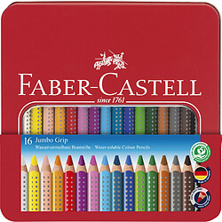 FABER-CASTELL Crayons de couleur Jumbo GRIP, étui en métal ()