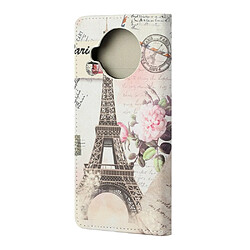 Etui en PU texture croisée à motifs avec support tour Eiffel pour votre Xiaomi Mi 10T Lite 5G