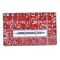 Strass 3D Diamant Gem Nail Art Décor DIY Artisanat Fabrication De Bijoux Rouge + Rose