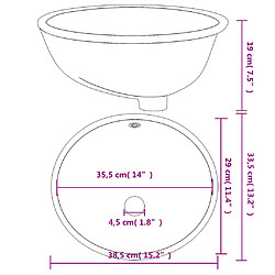 vidaXL Évier de salle de bain blanc 38,5x33,5x19 cm ovale céramique pas cher