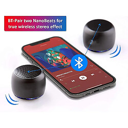 Universal Haut-parleur Bluetooth sans fil Bluetooth portable YYH, avec microphone, coque en métal robuste, lumière LED (rouge)