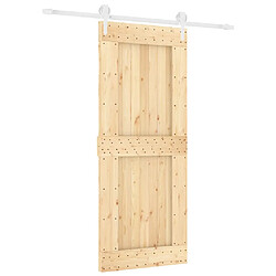 vidaXL Porte coulissante et kit de quincaillerie 85x210 cm pin massif