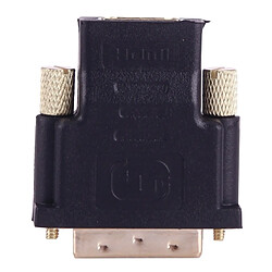 Wewoo Adaptateur noir HDMI 19Pin femelle à DVI 24 + 1 broche mâle plaqué or