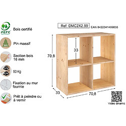 Avis Astigarraga Étagère cubes en bois brut Dinamic 4 cases.