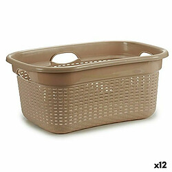 Kipit Panier à linge Beige Plastique 25 L 42,5 x 25,5 x 63,5 cm (12 Unités)