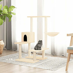 Arbre à chat avec griffoirs,niche pour chat en sisal Crème 94,5 cm -MN56713