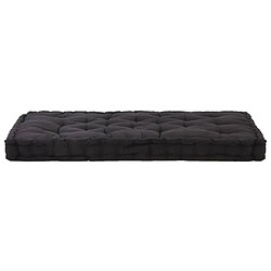 Maison Chic Coussin Confort | pouf | Coussin de plancher de palette Coton 120x80x10 cm Noir -GKD26197