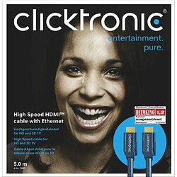 Clicktronic Casual Câble HDMI standard avec Ethernet (câble pour la télévision en Full HD et en 3D) 15 m pas cher