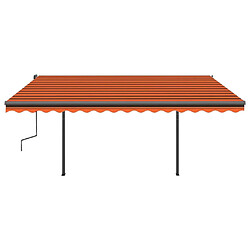 Acheter vidaXL Auvent manuel rétractable avec poteaux 4,5x3 m Orange et marron