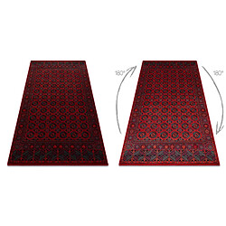 RUGSX Tapis en laine OMEGA BUCHARA Cadre, cercles rouge 200x300 cm